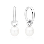 Cercei rotunzi argint cu perle naturale albe DiAmanti SK21494EL_W-G